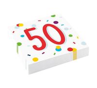 Amscan Confetti 50Th Birthday Disposable Napkins (Pack Of 20) Multicoloured (One Size)