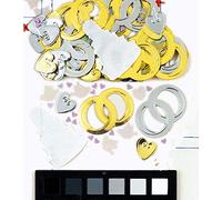 Amscan Confetti Wedding Bells, Metal, Gold