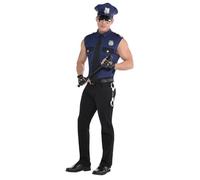 amscan Costume Under Arrest Police Officer Jacket, L, Blue (845778 55)