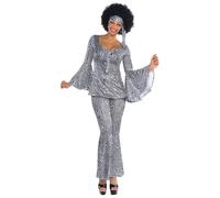 Amscan Dancing Queen 1970's Disco Swirly Flared Trippy Print Adult Costume