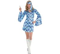 Amscan Disco Lady 60s 70s 80s Hippie Ladies Fancy Dress Costume Size 18-20