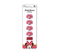 Amscan Disney Minnie Mouse 4-Piece Gem Rings, Red