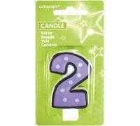Amscan Dotted 2Nd Birthday Birthday Candle Purple/white (One Size)