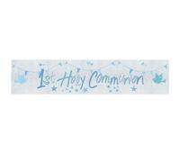 Amscan First Holy Communion Foil Banner in Silver Amscan Silver