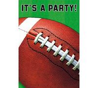 Amscan Football Fan Birthday Party Folded Invitations (8 Piece), Green/Brown, 7.8 x 4.4' [Parallel Import]