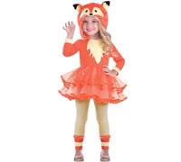 Amscan 9903508 - Girls Orange Fox Hooded Dress World Book Day Fancy Dress Costume Age: 3-4 Yrs