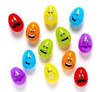 Amscan Funny Faces Easter Eggs Small (12 Piece) -4.5cm x 5.5cm-1 Pack, Multicolor, 2 1/4"