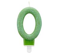 Amscan Glitter Birthday Number Candle Green (0)