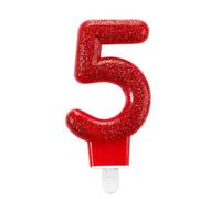 Amscan Glitter Birthday Number Candle Red (9)