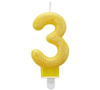 Amscan Glitter Birthday Number Candle Yellow (7)