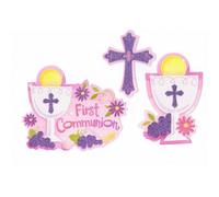 Amscan Glitter First Holy Communion Party Decoration (Pack Of 10) Pink/purple (One Size)