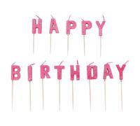 Amscan Glitter Happy Birthday Pick Candles Pink (One Size)
