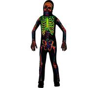 amscan Childs Glow in the Dark Skeleton Jumpsuit Fancy Dress Halloween Costume (Age 8-10 Years)