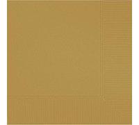 amscan Gold 2-Ply Luncheon Napkins Party Pack 33cm-20 Pcs