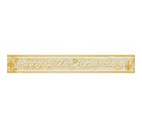 Amscan Golden (50Th) Wedding Anniversary Banner Gold/white (One Size)