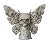 amscan Grey Polyresin Dark Academia Moth Skull Statue- 10" x 12.5" (Pack of 1) - Elegant Gothic Decor for Home or Office