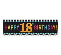 Amscan Happy 18Th Birthday Giant Banner Black/multicoloured (One Size)