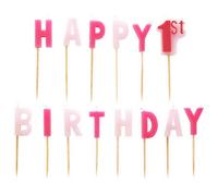 Amscan Happy 1St Birthday Pink Pick Candles Pink (One Size)