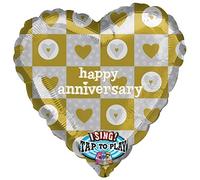 amscan Happy Anniversary Foil Singing Balloon Uninflated