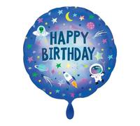 amscan Happy Birthday Outer Space Holographic Iridescent Foil Balloon