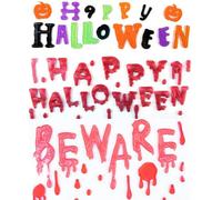 Amscan Happy Halloween Beware Gel Window Stickers Clings Pack Of 3