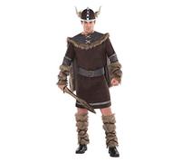 Amscan Costume – Mens Viking Warrior (Adult) Brown Historical Middle Ages – Standard