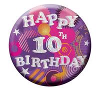 amscan Holog Happy 10th Birthday Small Badge Party Accessory