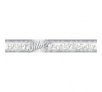 Amscan Holographic Anniversary Banner Silver (One Size)