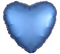 Amscan International 18" Foil Balloon, Heart Shape, Satin Azure blue
