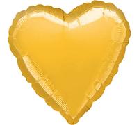 Amscan International 18" Heart Shape Foil Balloon, Metallic Gold