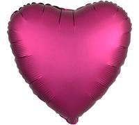 Amscan International 19" Foil Balloon, Heart Shape Satin Pomegranate Red