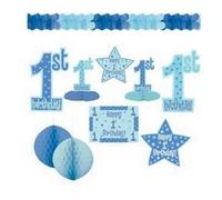 Amscan International 1St Birthday Decorating Kit (Pack Of 10) Blue (One Size)