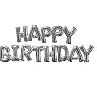 Amscan International 3609701 Happy Birthday Foil Balloon, Silver
