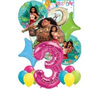 Amscan International 4851502 Anagram Balloons Licensed Intended for Disney Moana 3rd Birthday Party Supplies Balloon Bouquet Decorations, Multicolored