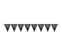 Amscan International 9901708 4 m x 20 cm Gold Celebration 70th Plastic Pennant Bunting