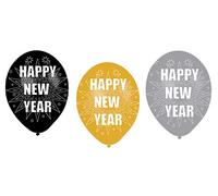 Amscan International 996952 New Year Retail Balloon, 28 cm, 6 Pack