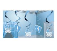 Amscan International Baby Boy Hanging Swirl Decorations, Pack of 5