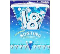 Amscan International Blue Sparkle Party 4 m Bunting Flag Banner 18th