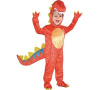 Amscan 844660-55 - Kids Dinomite Dinosaur Hooded Jumpsuit World Book Day Fancy Dress Costume Age: 3-4 Yrs