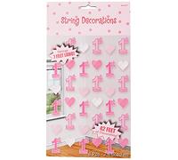 Amscan International First Birthday Girl Hanging String Decorations, Pack of 6