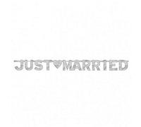 Amscan International Just Married Large Letter Banner, Silver foil