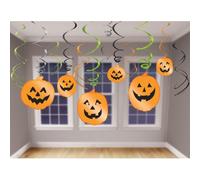 Amscan International ltd 679467 Pumpkin Hanging Swirl Decorations-12 Pcs
