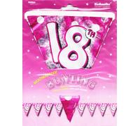 Amscan International Pink Sparkle Party 4 m Bunting Flag Banner 18th