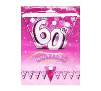 Amscan International Pink Sparkle Party 4 m Bunting Flag Banner 60th