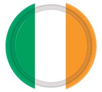 Amscan Ireland Flag Paper Plates, 22.8cm
