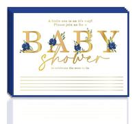 amscan It's A Boy Jumbo Deluxe Invitations - 6"x8" | 8 Count - Blue-Lined Baby Shower Invitation Cards for the Perfect Celebration in Style
