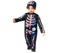 amscan Kids' Halloween Costume, 4-6 Years, Ombre Skeleton Fancy Dress, Includes Jumpsuit and Hat