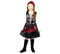 Amscan - Kids Sustainable Pirate Girl Fancy Dress Costume Age: 2-8 Years