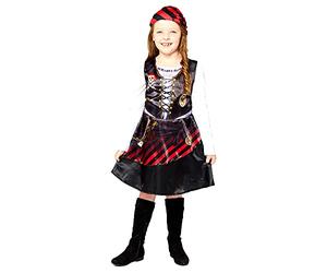 Amscan - Kids Sustainable Pirate Girl Fancy Dress Costume Age: 2-8 Years