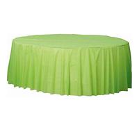 amscan Kiwi Green Round Plastic Tablecover 2.13m-12 Pcs